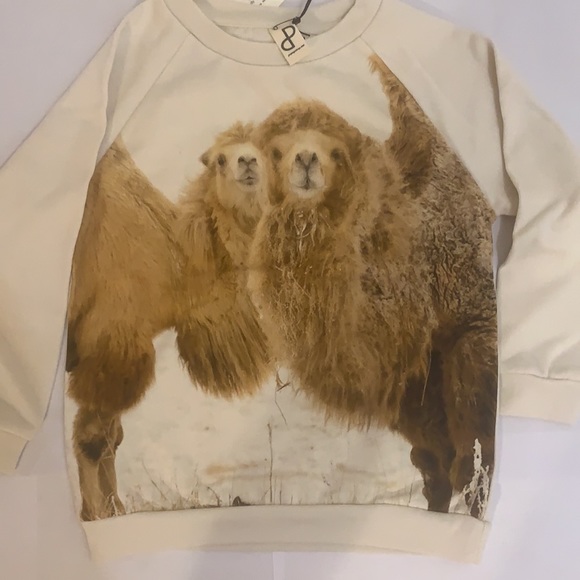 NWT PopUpShop Kids Camel Sweater Unisex - Picture 1 of 5